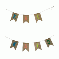 Jute naam- + verjaardagslinger