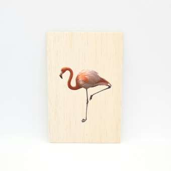 Houten fotokaart Flamingo 2