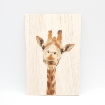 Houten fotokaart Giraffe