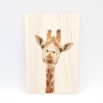 Houten fotokaart Giraffe Houten fotokaart Giraffe