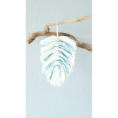 Macrame blad blauw L Macrame blad blauw L